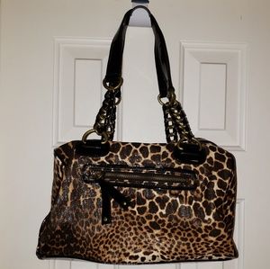 Jessica Simpson Leopard Print Bag with Black Accents